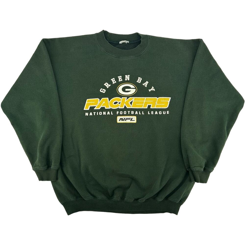 Vintage y2k Men's NFL Green Bay Packers Football Crewneck Sweatshirt Sz L